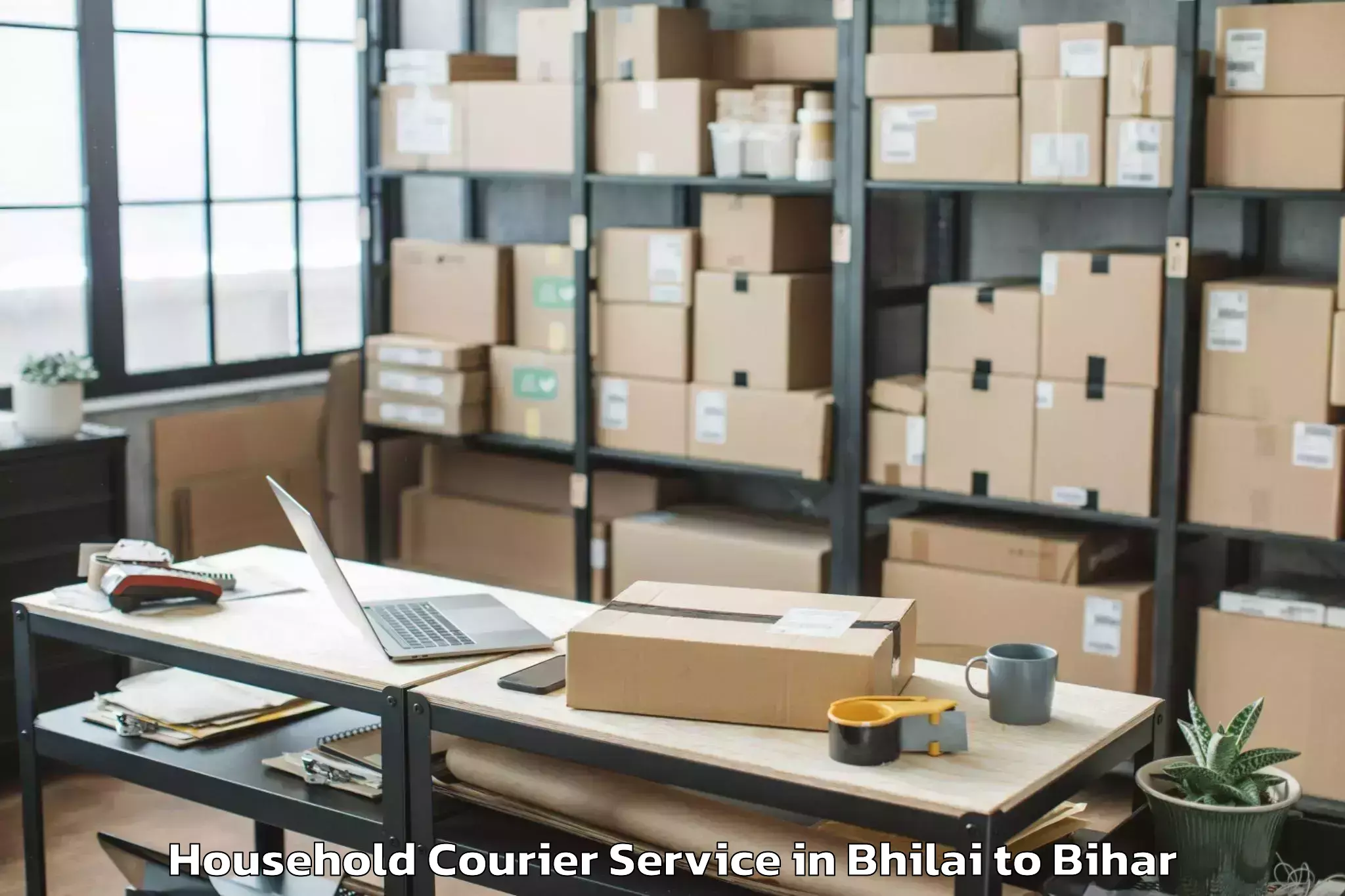 Trusted Bhilai to Lauriya Nandangarh Household Courier